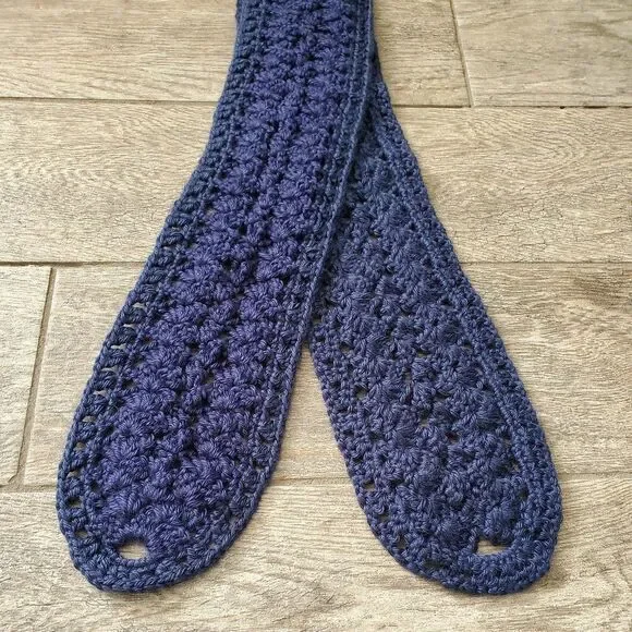 BOGO Scarf Sale - Hand Crafted navy blue crochet scarf - Picture 7 of 7
